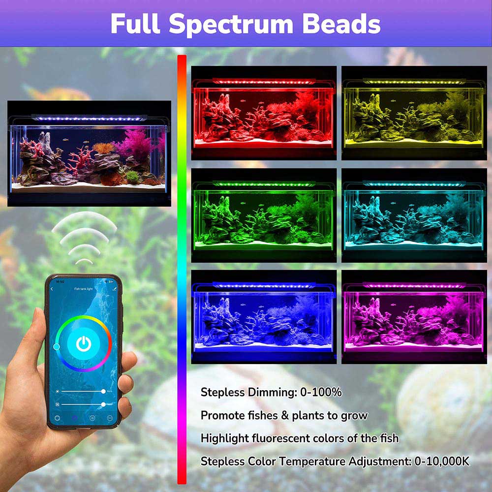 Yescom 24" Full Spectrum LED Aquarium Light APP WIFI for Plants & Fish Image