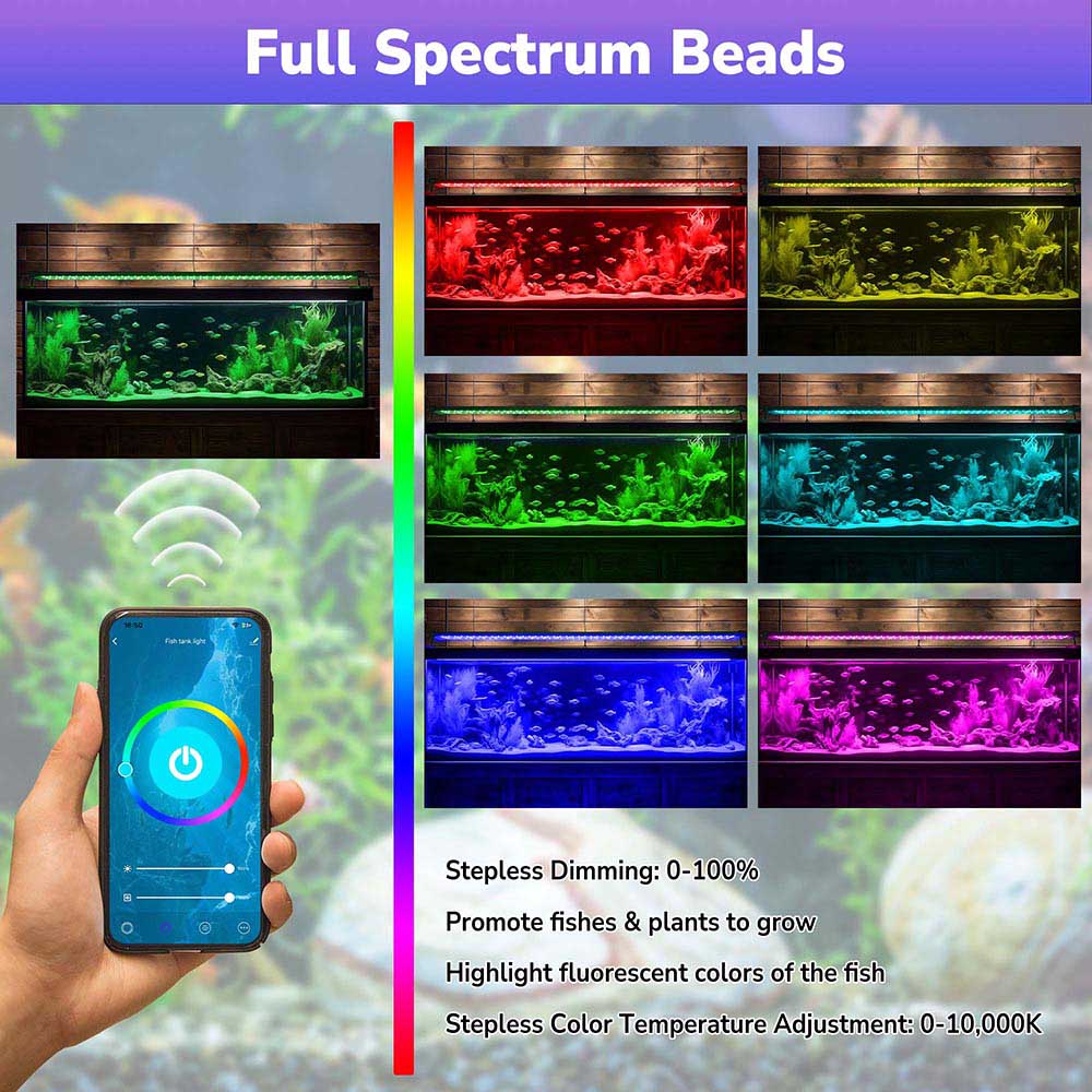 Yescom 48" Full Spectrum LED Aquarium Light APP WIFI for Plants & Fish Image