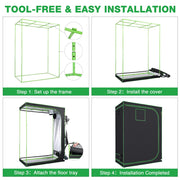 Yescom Grow Tent 60"x32"x80" Reflective Indoor Hydroponic Image