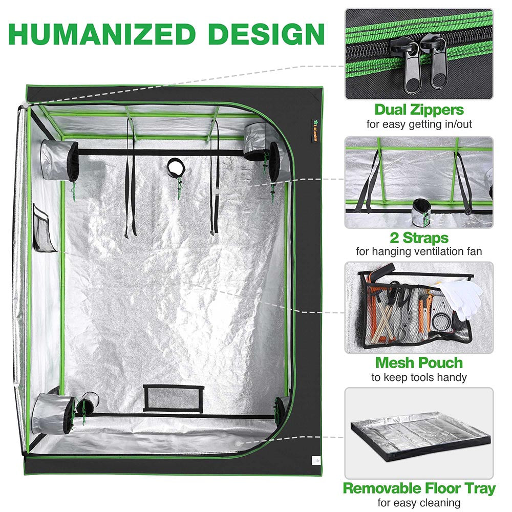 Yescom Grow Tent 60"x32"x80" Reflective Indoor Hydroponic Image