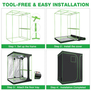 Yescom Grow Tent 60"x48"x80" 2in1 Hydroponic Grow Room Image