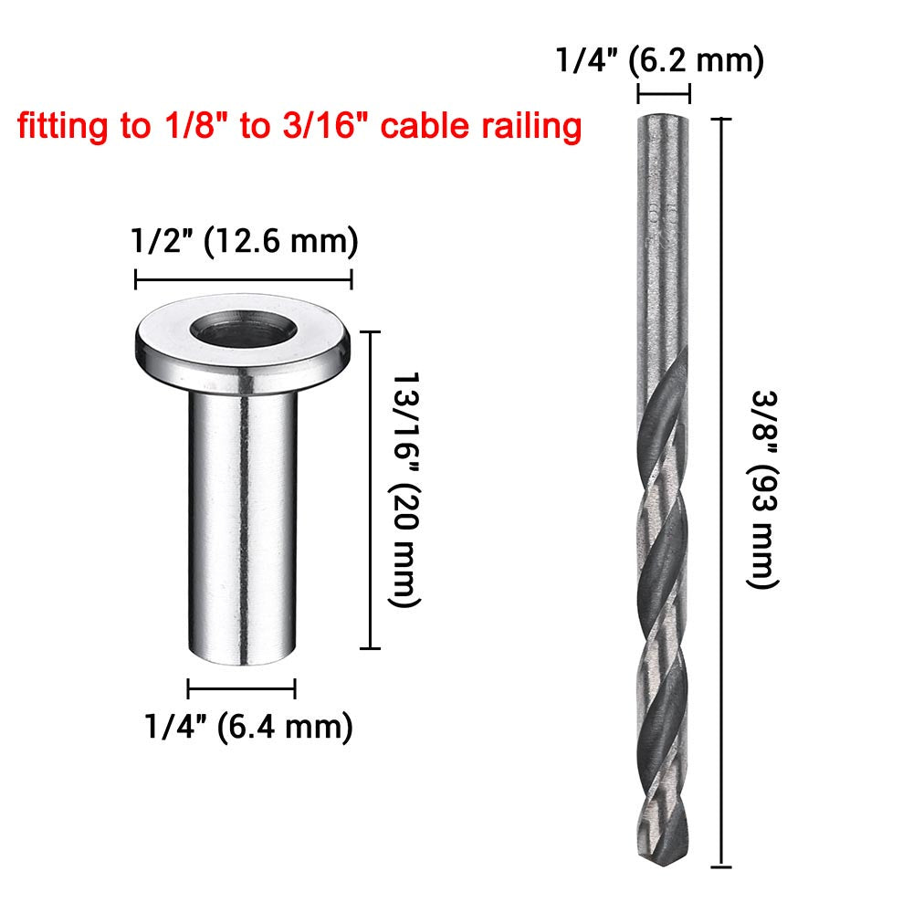 Yescom 50pcs Cable Protector Sleeves Grommets 316 Stainless Steel Image