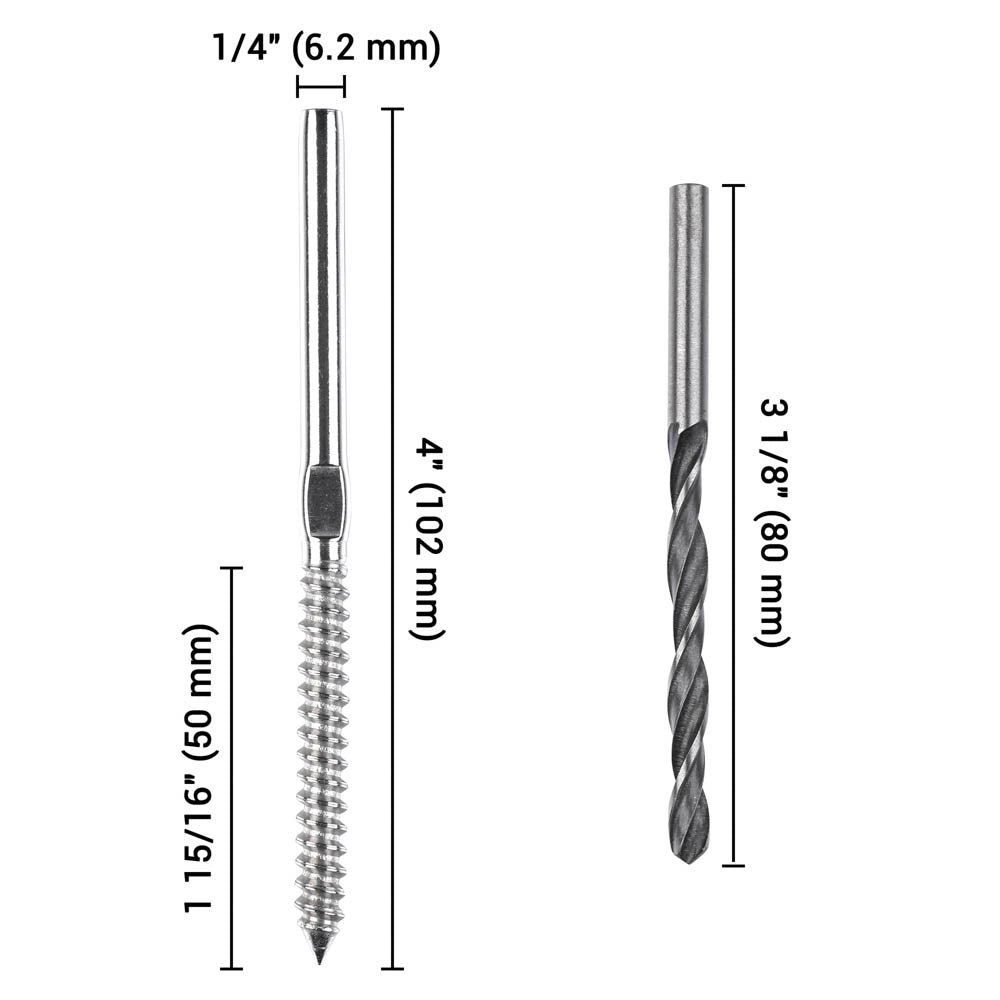 Yescom 40pcs Swage Lag Screws Left & Right 4in 316 Stainless Steel Image