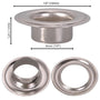 Yescom 1/4" 3/8" 1/2" #0 #2 #4 Grommet & Washer Brass/ Nickel, Nickel, 2000x 1/4" #0 Image