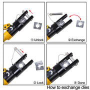 Yescom Hydraulic Cable Terminal Wire Crimping Tool 16-Ton 11pcs Image