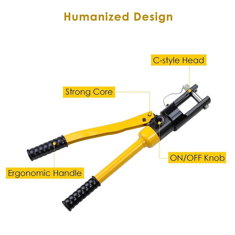 Yescom Hydraulic Cable Terminal Wire Crimping Tool 16-Ton 11pcs Image