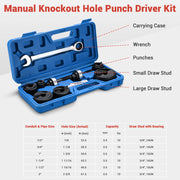 Yescom 6 Ton Manual Knockout Punch Kit 6 Piece Tool Kit Image