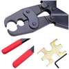 Yescom Pex Crimp Tool Ring Crimper w/ Gauge 1/2" 3/4" Red