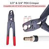 Yescom Pex Crimp Tool Ring Crimper w/ Gauge 1/2" 3/4" Red