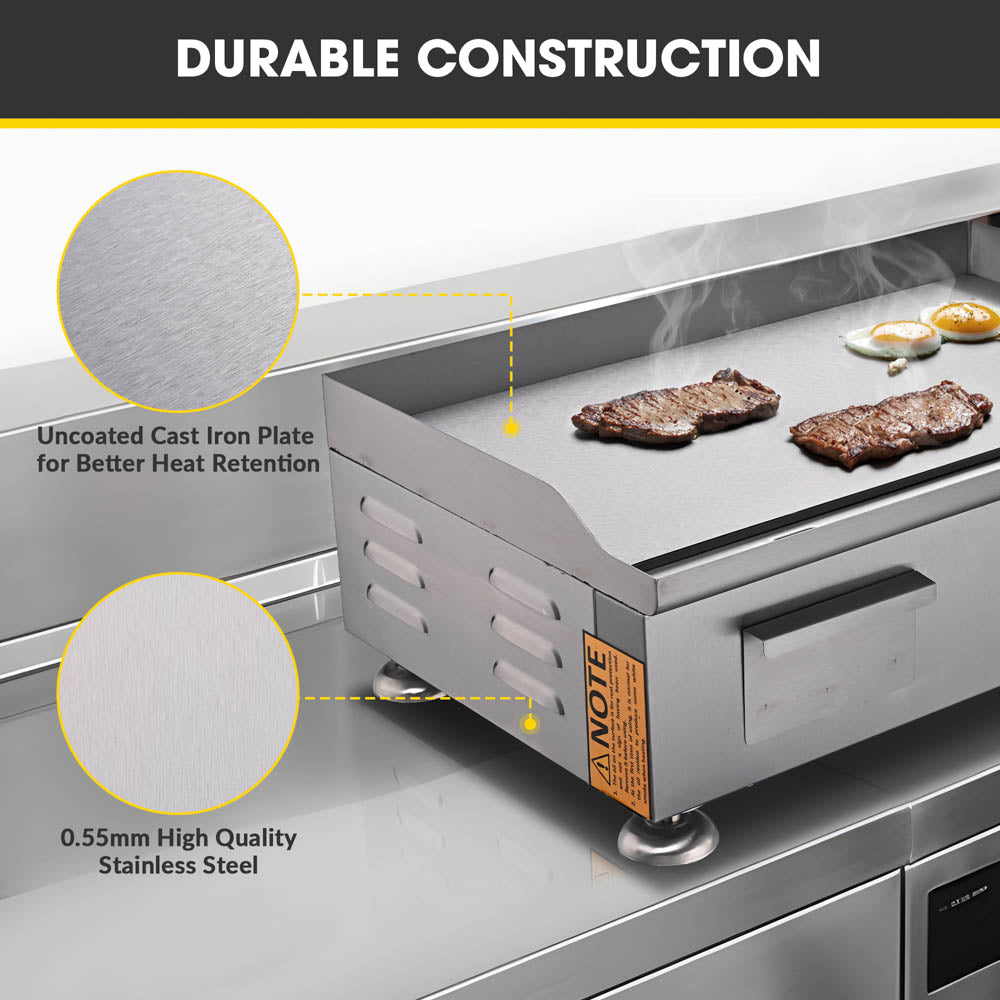 Yescom Electric Griddle with Lid Flat Top Grill 22in 3000W Image