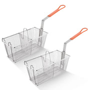 Yescom Commercial Deep Fryer Baskets with Handle & Front Hook 13x6x6in, Orange Image