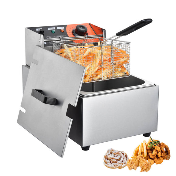 Yescom Stainless Steel Electric Countertop Fat Deep Fryer 8L Image