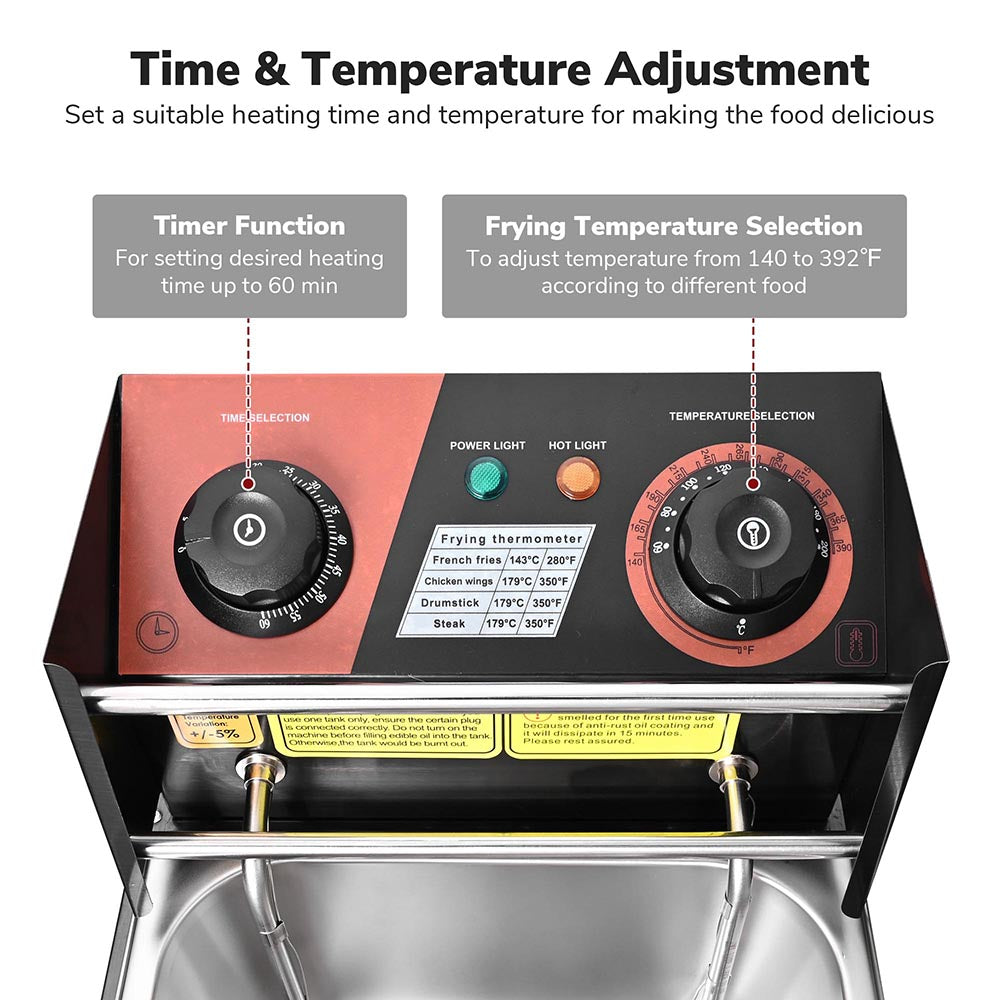 Yescom Electric Fryer Deep Fat Fryer (2x) 12L Frying Baskets 110V 5000W Image