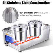 Yescom Food Warmer Water Bath Steam Table Stainless Steel Image