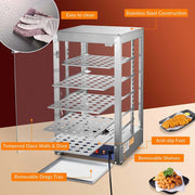 Yescom Pizza Food Warmer Commercial Countertop Display Case 5-Tier 15x15x28 Image