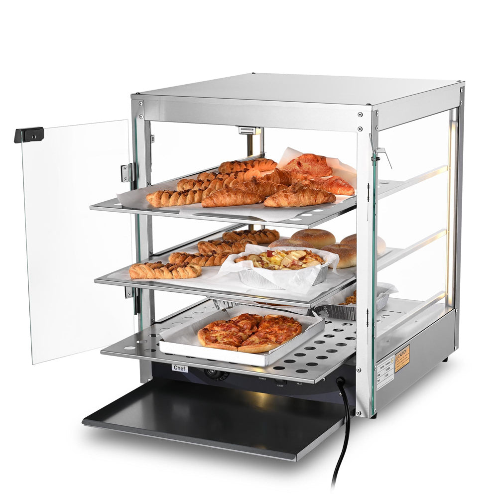 Yescom Pizza Food Warmer Commercial Countertop Display Case 3 Tier Image