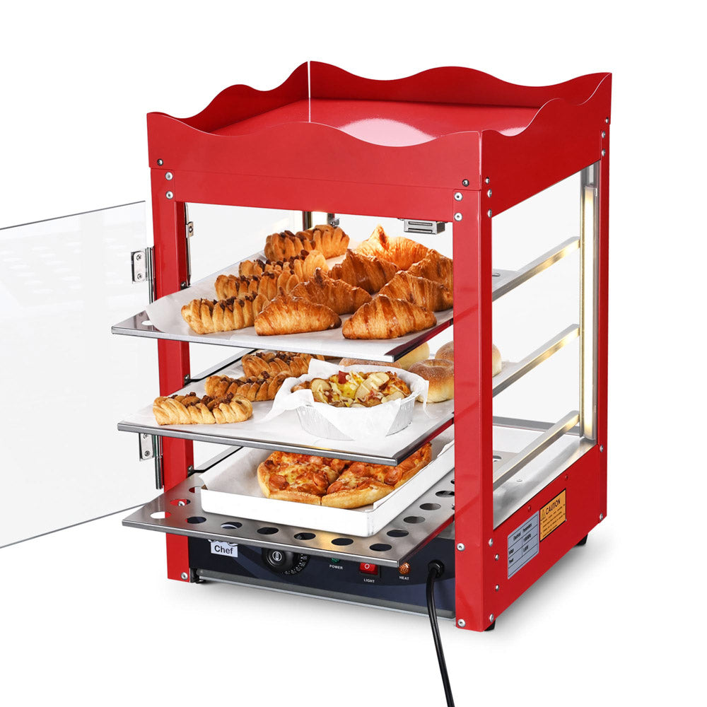 Yescom Pizza Food Warmer Commercial Countertop Display Case 3 Tier Image