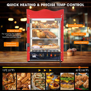 Yescom Pizza Food Warmer Commercial Countertop Display Case 3 Tier Image