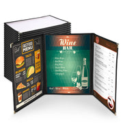 Yescom 30x Menu Covers Cafe Restaurant Triple 8.5x11, Black Image