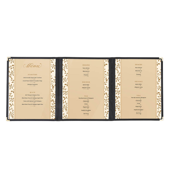 Yescom 30x Menu Covers Cafe Restaurant Triple 8.5x11 Image