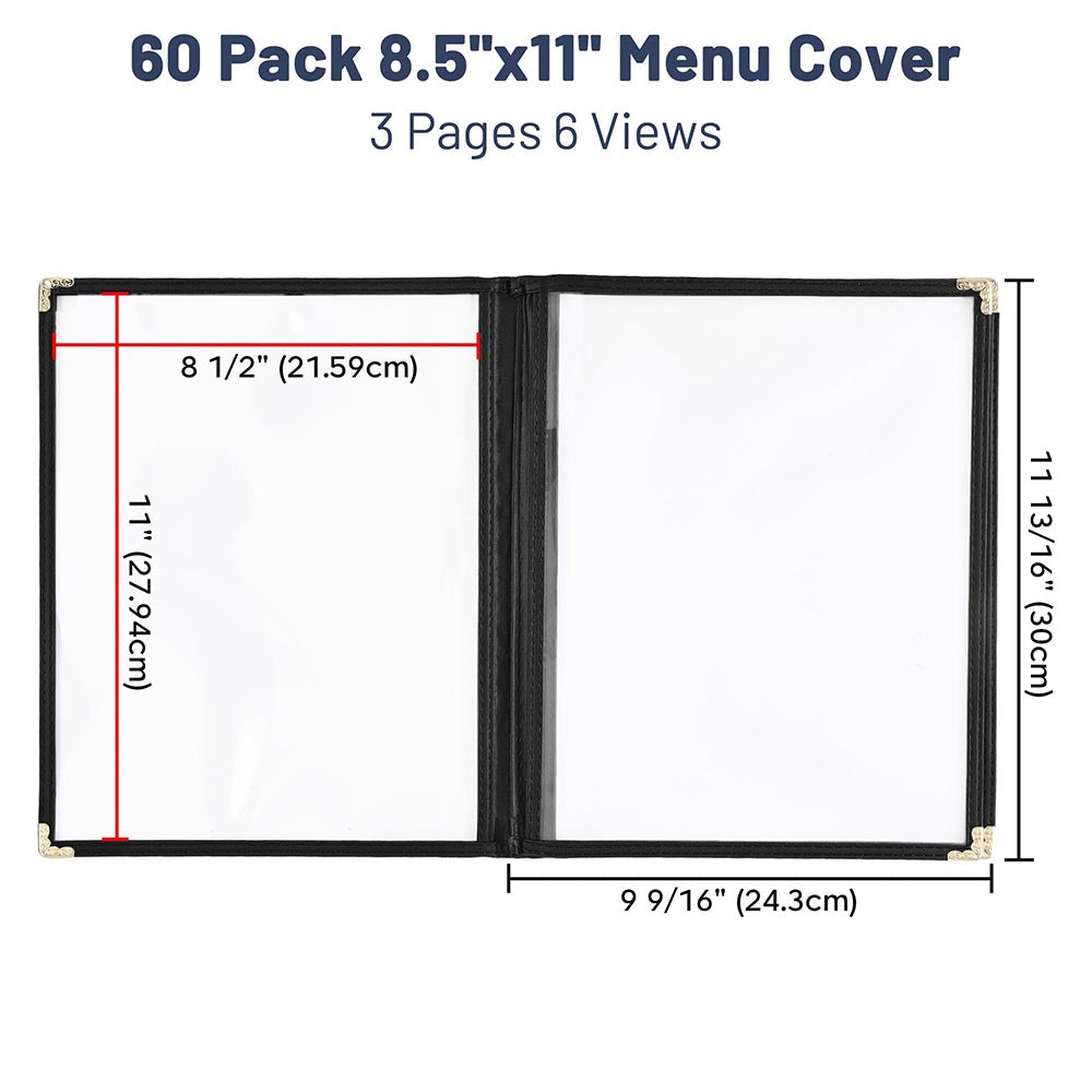 Yescom 60x Menu Covers 8.5x11 Restaurant Cafe 6 View Image