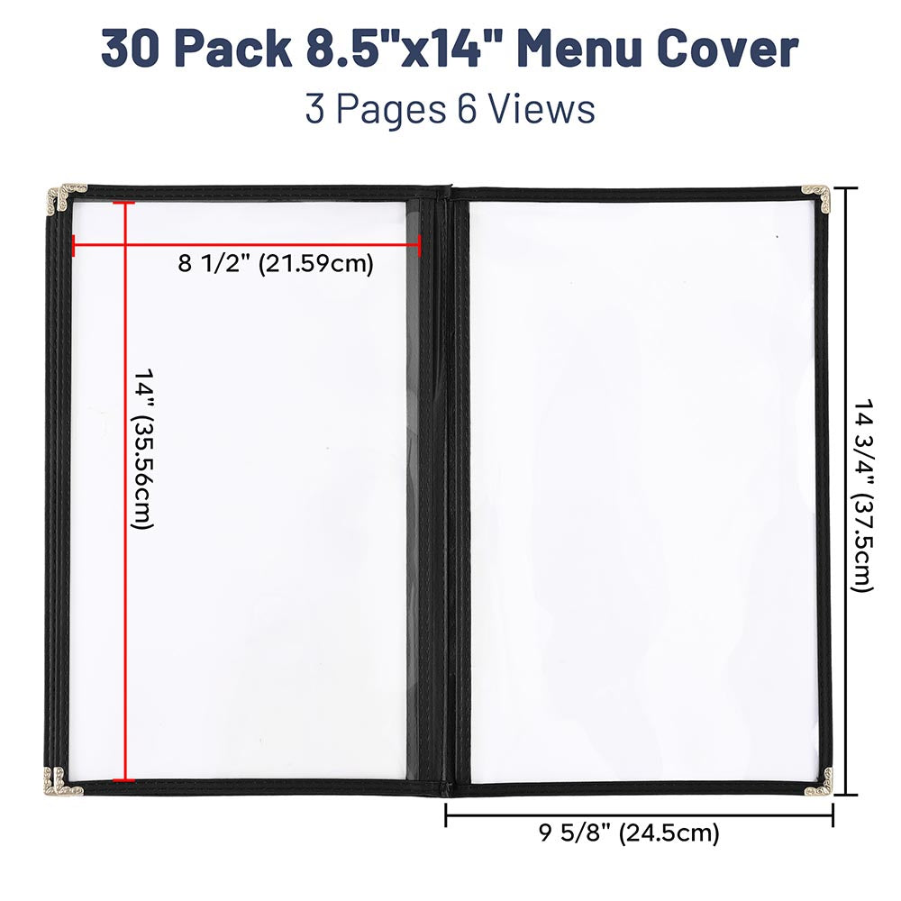 Yescom 30x Menu Covers Cafe Restaurant 6 View 8.5x14 Image