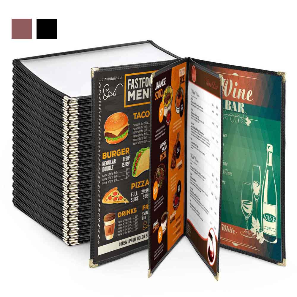 Yescom 20x Menu Covers Cafe Restaurant 8 View 8.5x11 Image