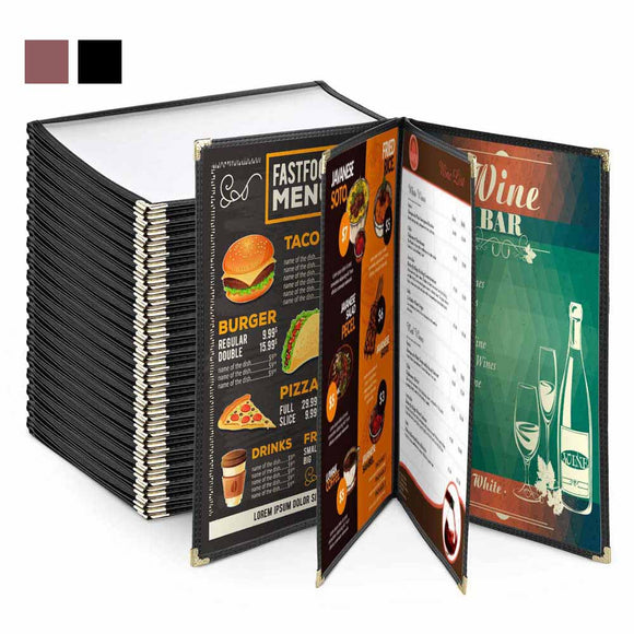 Yescom 20x Menu Covers Cafe Restaurant 8 View 8.5x14 Image