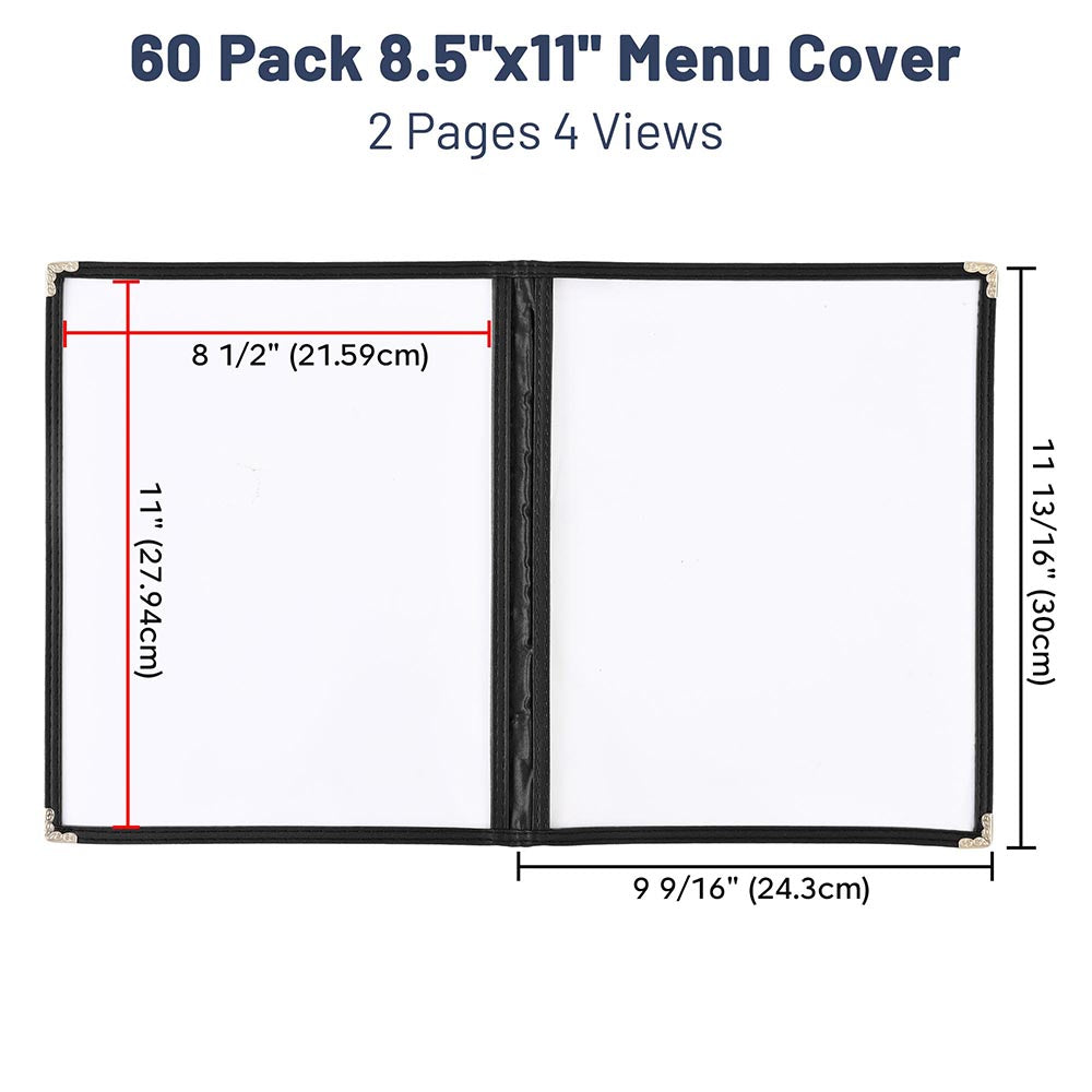 Yescom 60x Menu Covers 8.5x11 Restaurant Cafe 2-Page Image