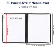 Yescom 60x Menu Covers 8.5x11 Restaurant Cafe 2-Page Image