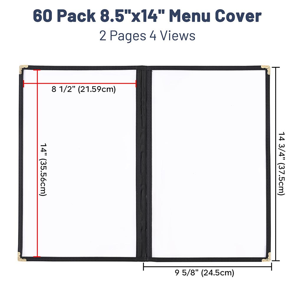 Yescom 60x Menu Covers 8.5x14 Restaurant Cafe 2-Page Image