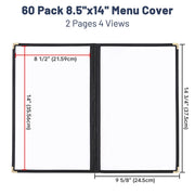 Yescom 60x Menu Covers 8.5x14 Restaurant Cafe 2-Page Image