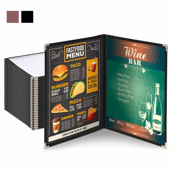 Yescom 30x Menu Covers Cafe Restaurant Double 8.5x11 Image