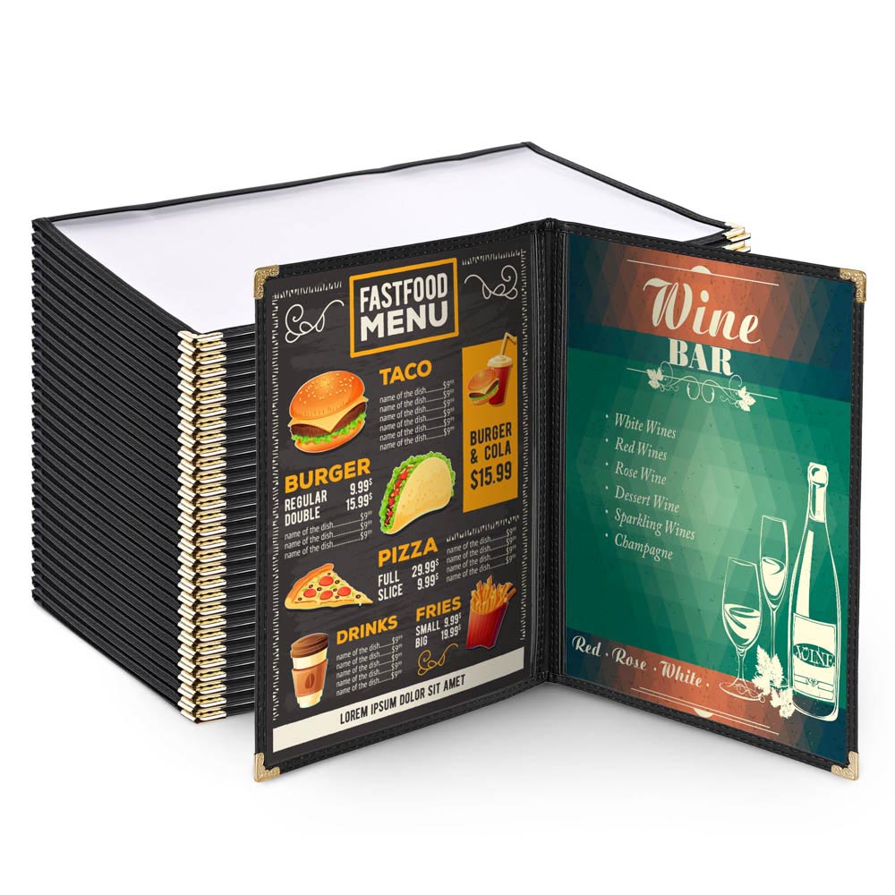 Yescom 30x Menu Covers Cafe Restaurant Double 8.5x14 Image