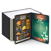 Yescom 30x Menu Covers Cafe Restaurant Double 8.5x14, Black Image