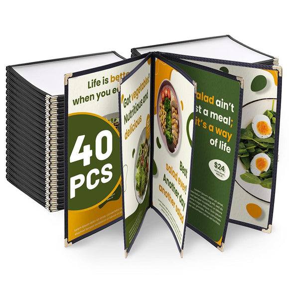 Yescom 40x Menu Covers 8.5x11 Restaurant Cafe 5-Page Image