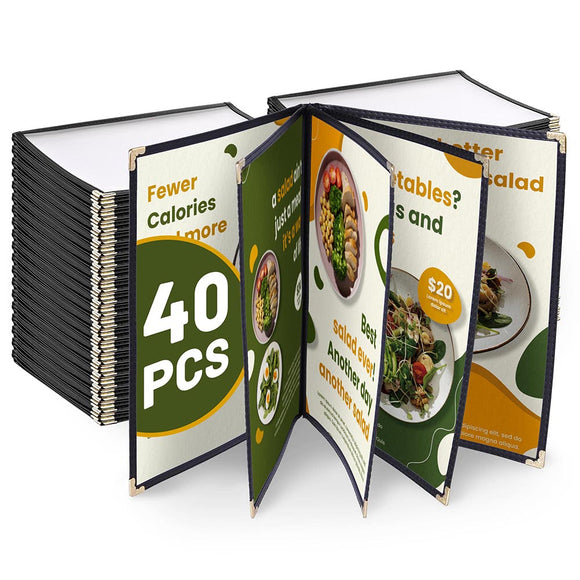 Yescom 40x Menu Covers 8.5x14 Restaurant Cafe 5-Page Image