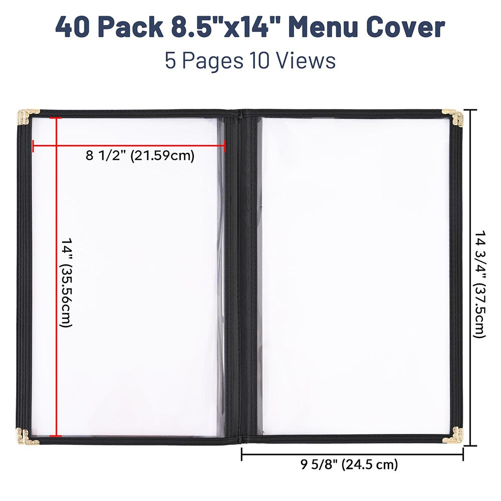 Yescom 40x Menu Covers 8.5x14 Restaurant Cafe 5-Page Image