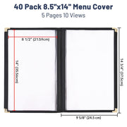 Yescom 40x Menu Covers 8.5x14 Restaurant Cafe 5-Page Image