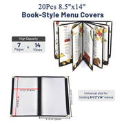 Yescom 8.5x14 Menu Covers Set(20) 7-Page 14-View Image