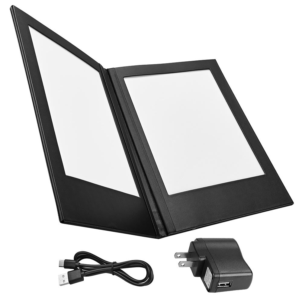 Yescom LED Back Lit Folded Menu Holder Dual Page 8.5x11in Image