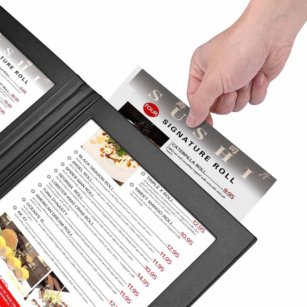 Yescom LED Back Lit Folded Menu Holder Dual Page 8.5x11in Image