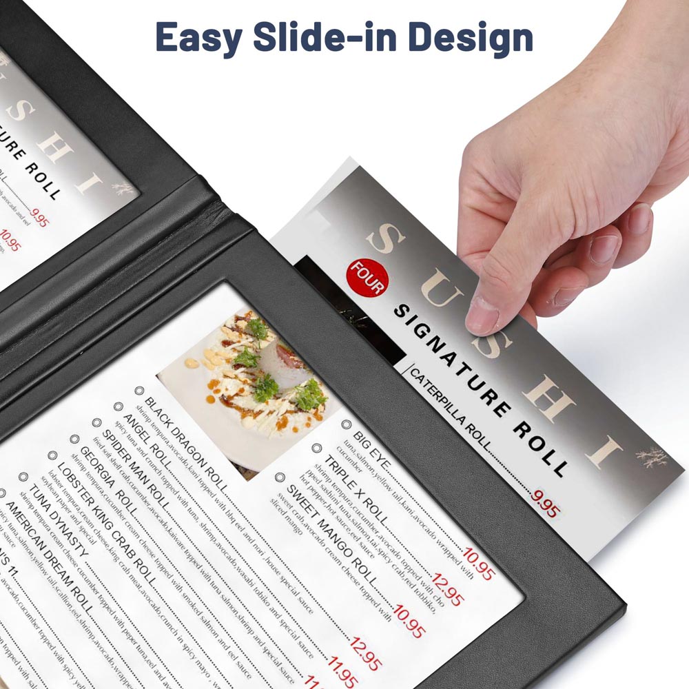 Yescom LED Menu Cover Backlit Menu Holder Double Page 7x 5.5in Image