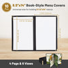 Yescom 8.5x14 PU Leather Menu Covers Set(10) 4-Page 6-View