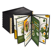 Yescom 8.5x14 PU Leather Menu Covers Set(10) 6-Page 10-View Image