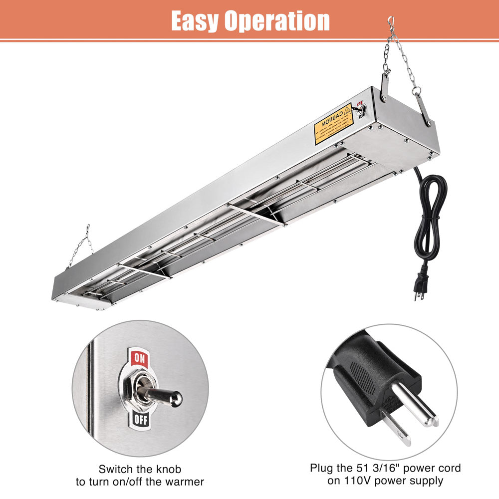 Yescom Food Warmer Overhead Heater 43 in. 1100W Image