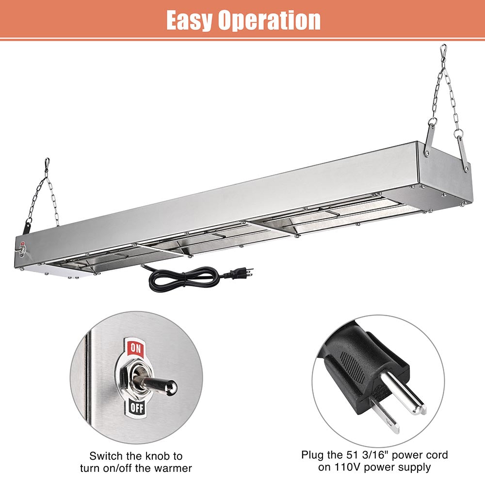 Yescom Food Warmer Overhead Heater 36 in. 1000W Image