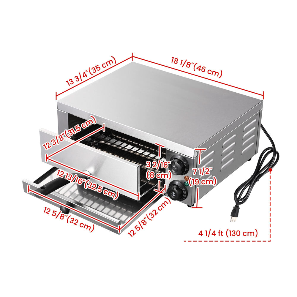 Yescom 12 inch Countertop Pizza Oven with Timer Image