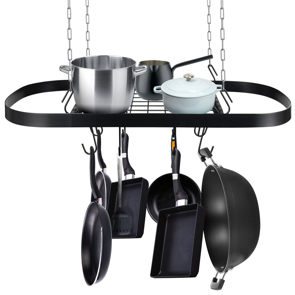 Yescom Ceiling Pot Rack Utensil Holders w/ Grid & 12-Hook Image