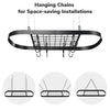 Yescom Ceiling Pot Rack Utensil Holders w/ Grid & 12-Hook